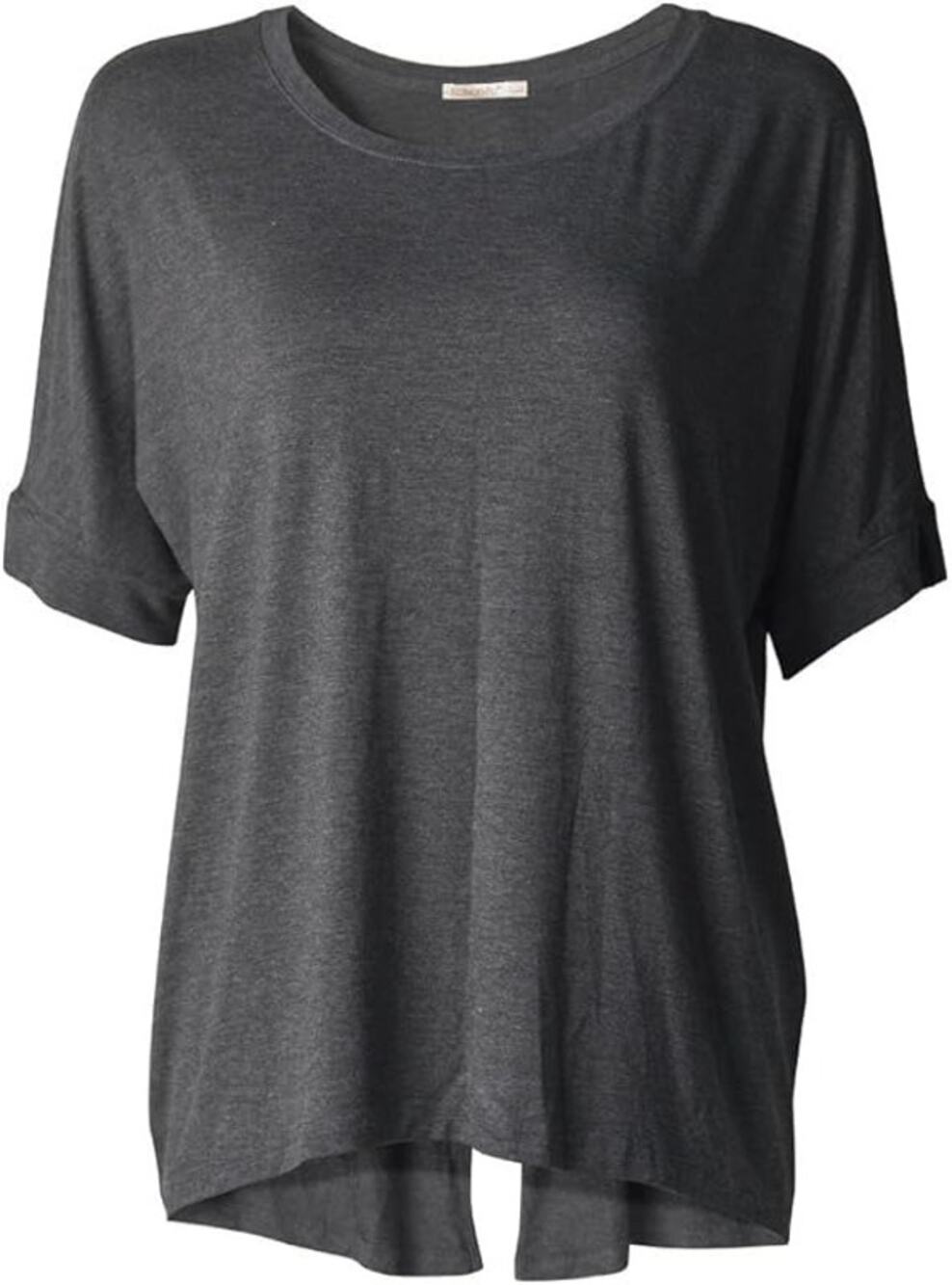 Gray Short Sleeve Loose Tees Tops Blouse T-Shirt XL